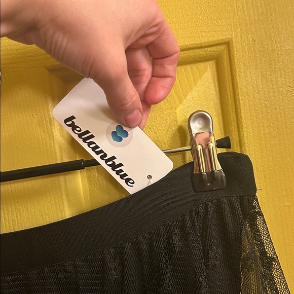 NWT BellanBlue Black Swiss Dot Maxi Skirt XL Lace Ruffle Whimsigoth Dark Romance - Picture 15 of 17